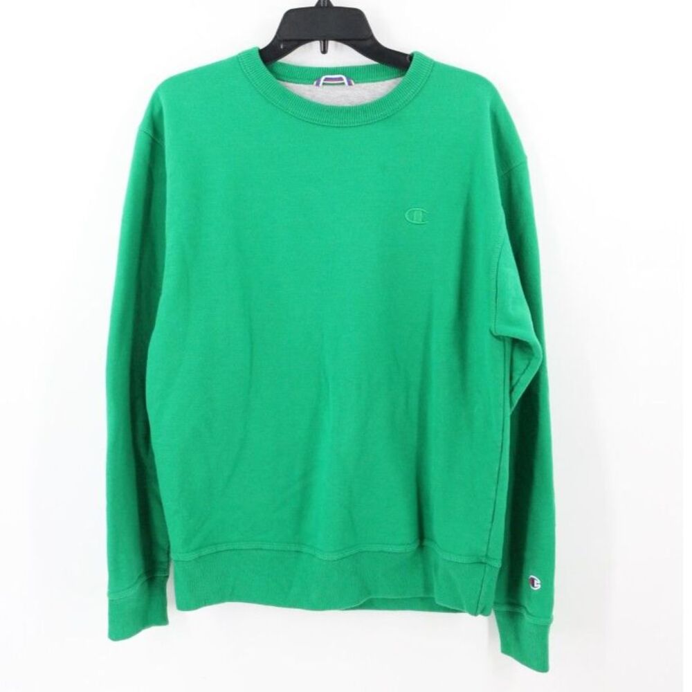 Champion Womens Pullover Crewneck Sweatshirt Kelly Green Size Medium Cotton